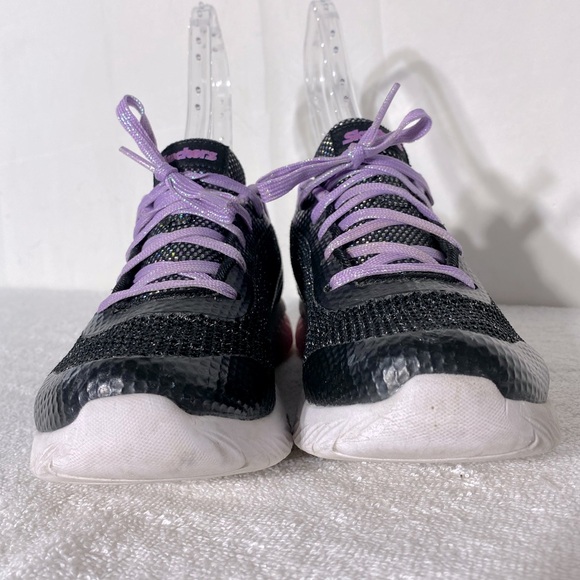 Skechers Black Purple Lace up Activewear Athletic Sneakers 4.5 - Picture 10 of 11